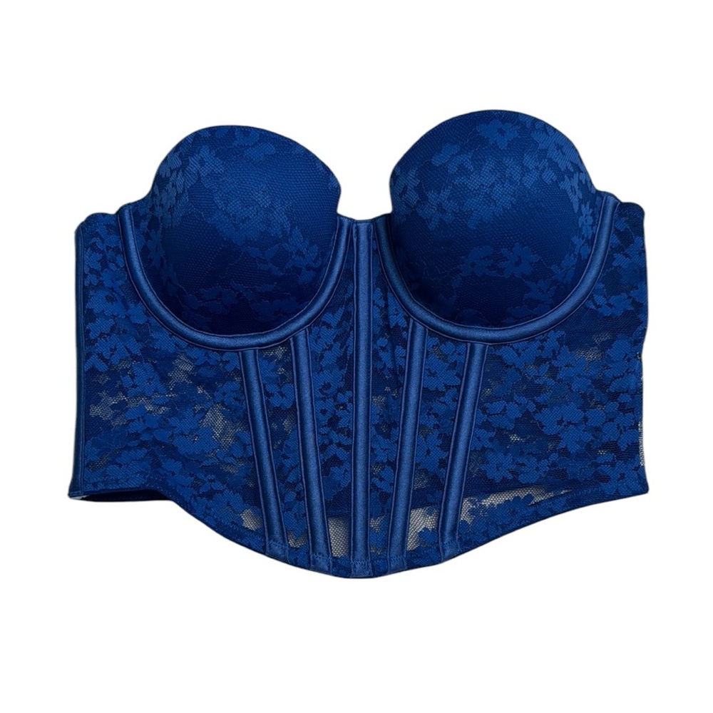 LA SENZA ROYAL BLUE LACE CORSET TOP